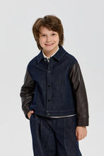 Load image into Gallery viewer, Jacket denim, dark blue/brown