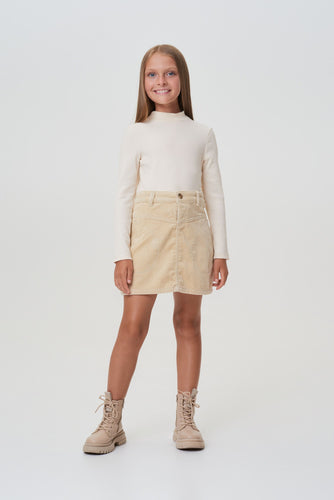 Side Pockets Velvet Skirt