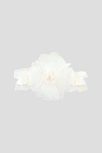 3D Flower Headband, White