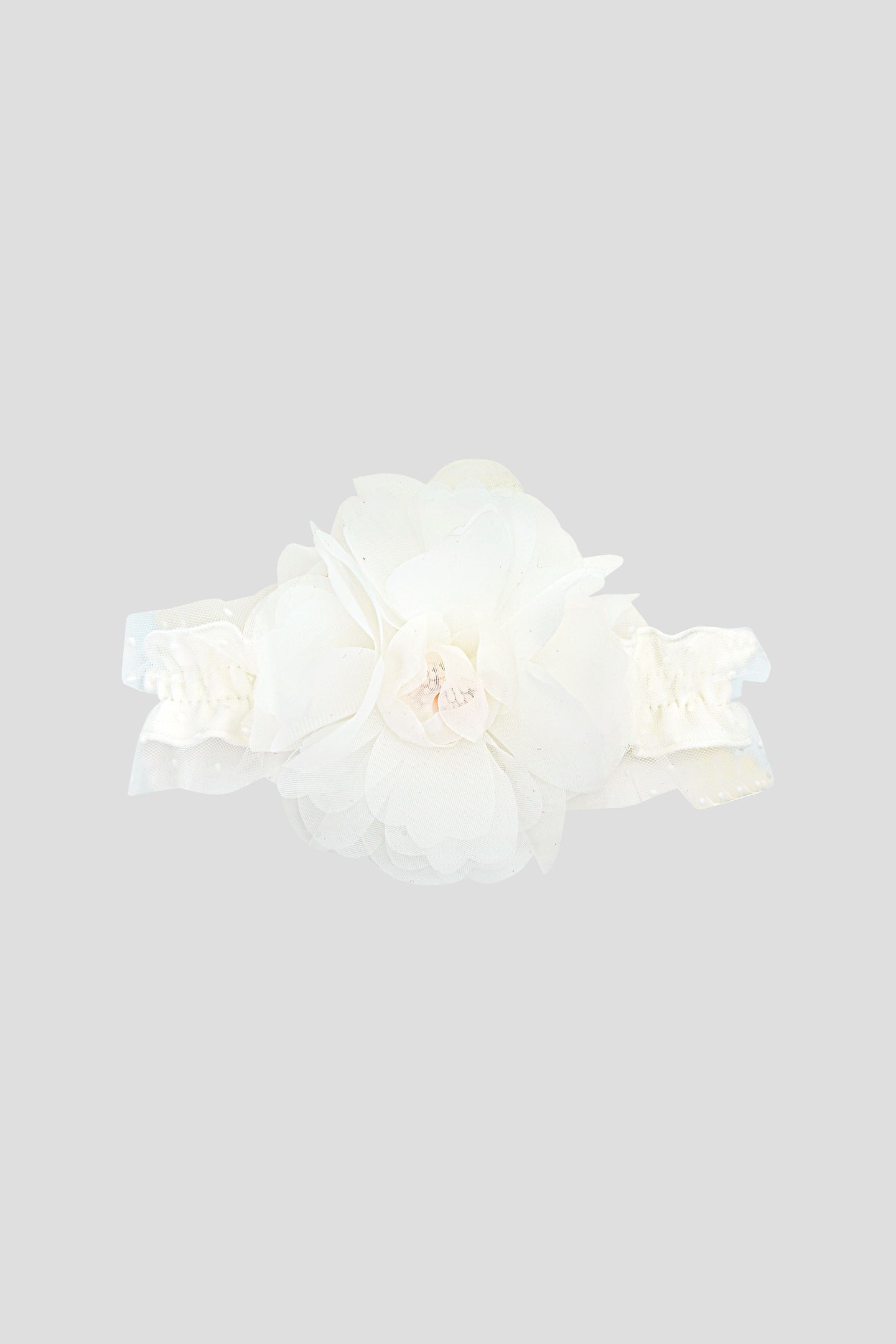 3D Flower Headband, White