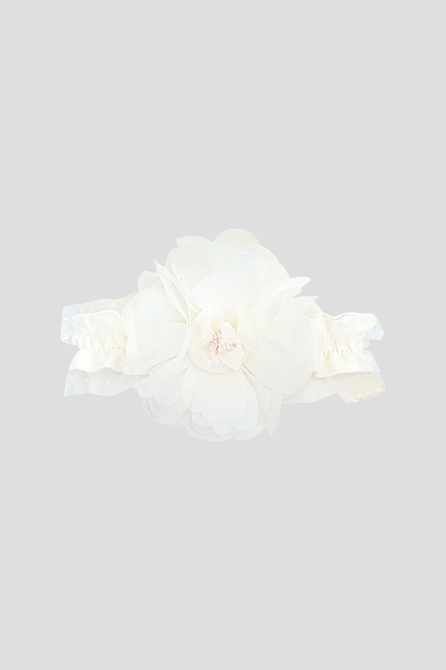 Diadema de flores 3D, blanca 