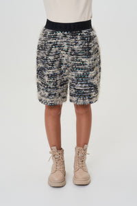 Sequins Tweed Bomber and Short Set