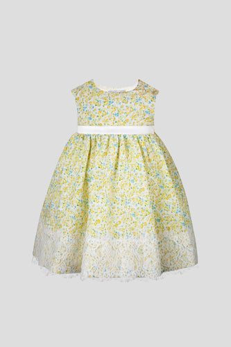 Lace Trim Floral Dress and Bloomer Set