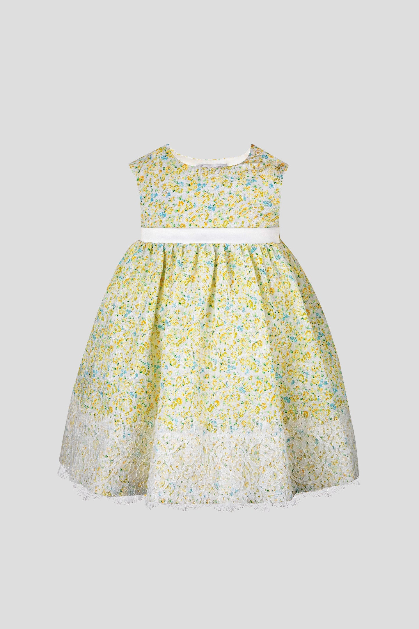Lace Trim Floral Dress and Bloomer Set