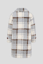 Load image into Gallery viewer, Checkered Faux Fur Coat, Long