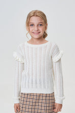 Load image into Gallery viewer, Ruffle Shoulders Knit Sweater