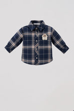 Load image into Gallery viewer, Shirt, blue/beige checkered