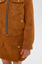 Cargar imagen en el visor de la galería, Suede Bomber Jacket and Skirt Set