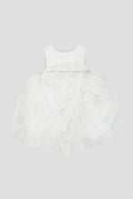 Cargar imagen en el visor de la galería, Satin Top Rosette Dress, White