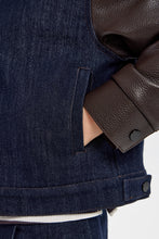 Load image into Gallery viewer, Jacket denim, dark blue/brown