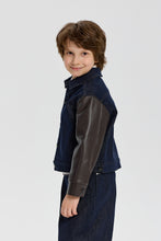 Load image into Gallery viewer, Jacket denim, dark blue/brown