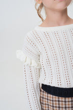 Load image into Gallery viewer, Ruffle Shoulders Knit Sweater