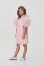 Load image into Gallery viewer, Rosette Sleeves Tulle Dress