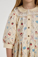 Cargar imagen en el visor de la galería, Lace Trim Printed Dress