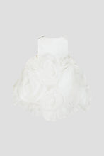 Cargar imagen en el visor de la galería, Satin Top Rosette Dress, White