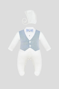 Vest Attached Overall with Bow-Tie