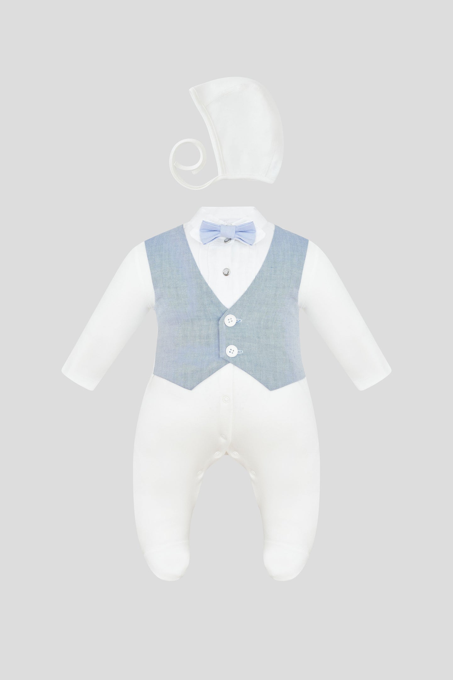 Vest Attached Overall with Bow-Tie