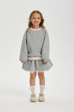 Load image into Gallery viewer, Lace Trim Sweatshirt And Skirt Set