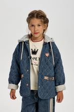 Cargar imagen en el visor de la galería, Quilted Warm Denim Jacket with Hoodie