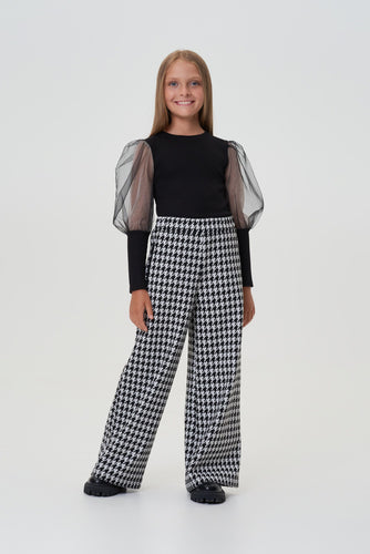Hounstooth Wide Trousers