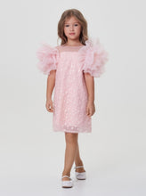 Load image into Gallery viewer, Rosette Sleeves Tulle Dress