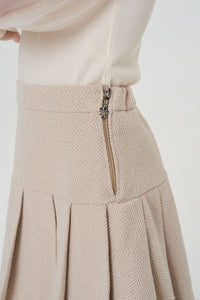 Pleated Tweed Skirt