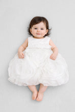 Cargar imagen en el visor de la galería, Satin Top Rosette Dress, White
