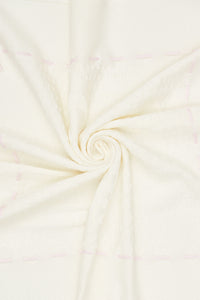 Logo Knit Blanket, Ivory/Pink