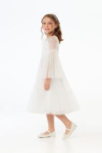 Wide Tulle Sleeves Dress