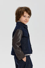Load image into Gallery viewer, Jacket denim, dark blue/brown