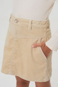 Falda de terciopelo con bolsillos laterales 