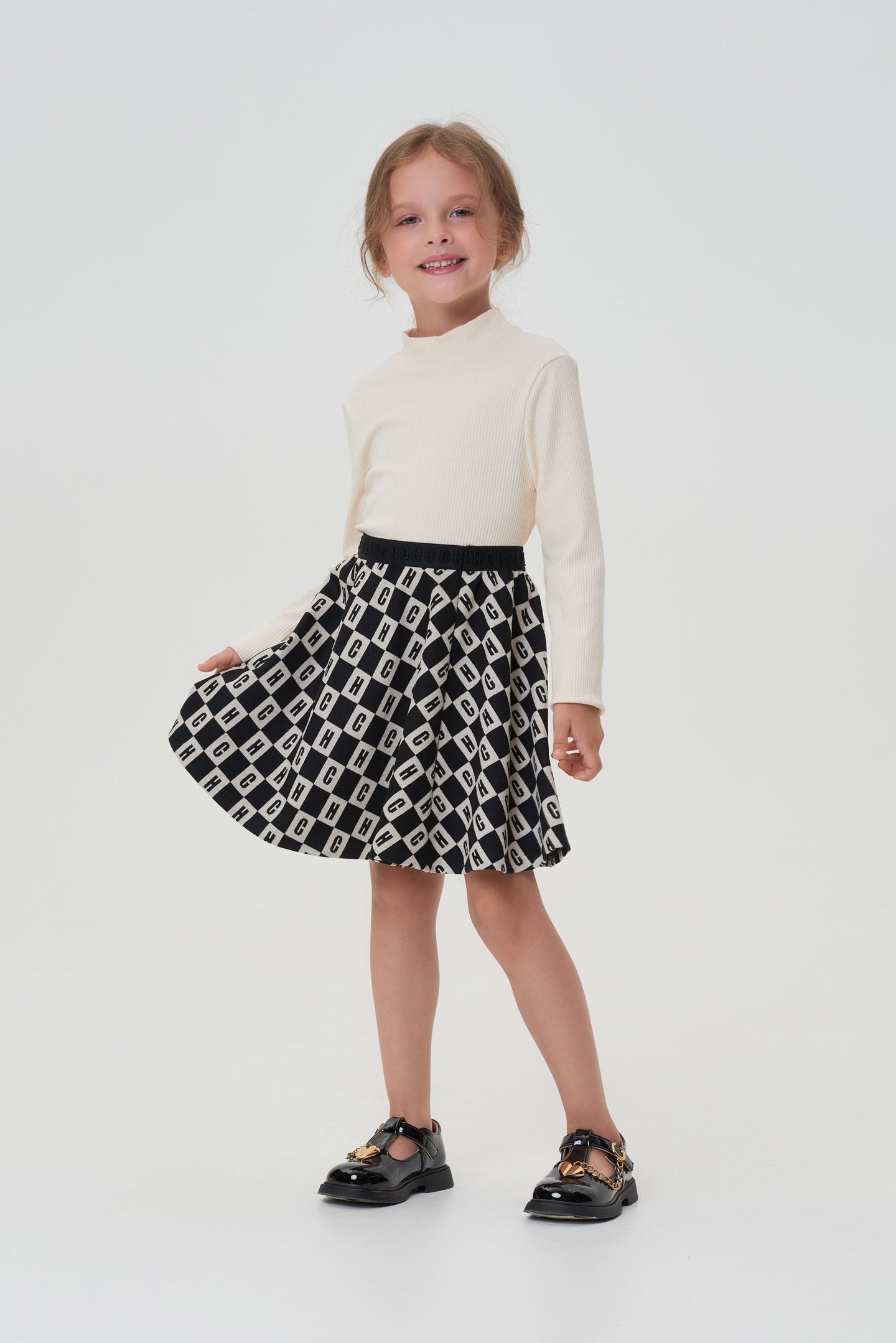 Elastic Waistband Jersey Skirt