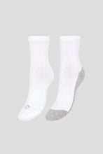 Load image into Gallery viewer, 2-Pack Socks, White/Grey