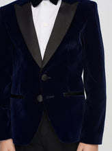 Load image into Gallery viewer, Velvet Tuxedo Blazer, Navy