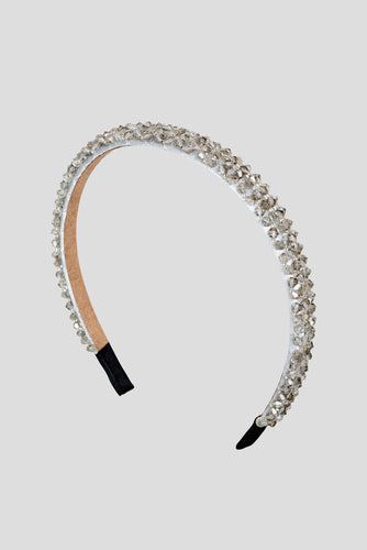 Elegant Silver Beaded Headband