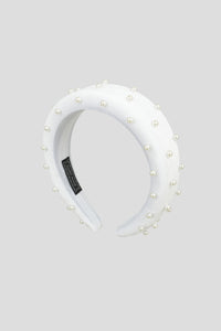 Pearl Embellished Headband, White