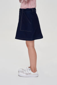 Stitched Denim Skirt