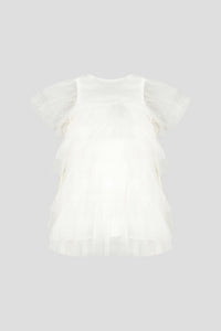 Pleated Tulle Layered Dress