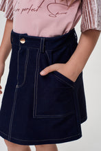 Load image into Gallery viewer, Stitched Denim Skirt