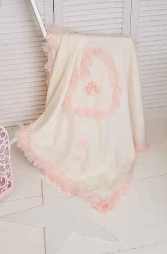 Tulle Heart Knit Blanket