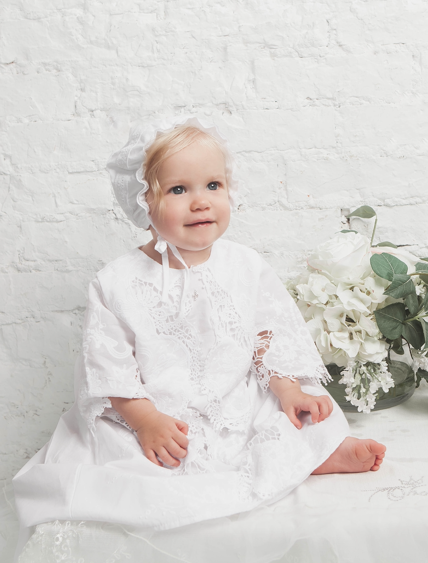 Bata de Bautismo y Bautizo con Capota