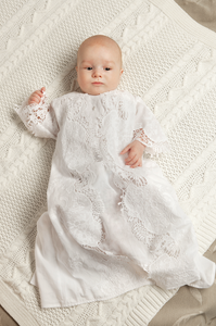 Baptismal and Christening Gown with Bonnet