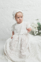 Load image into Gallery viewer, Flowers Enbroidered Baptismal and Christening Gown with Bonnet