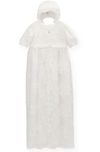 Cargar imagen en el visor de la galería, Vestido de bautizo y bautizo de encaje francés de lujo con capota