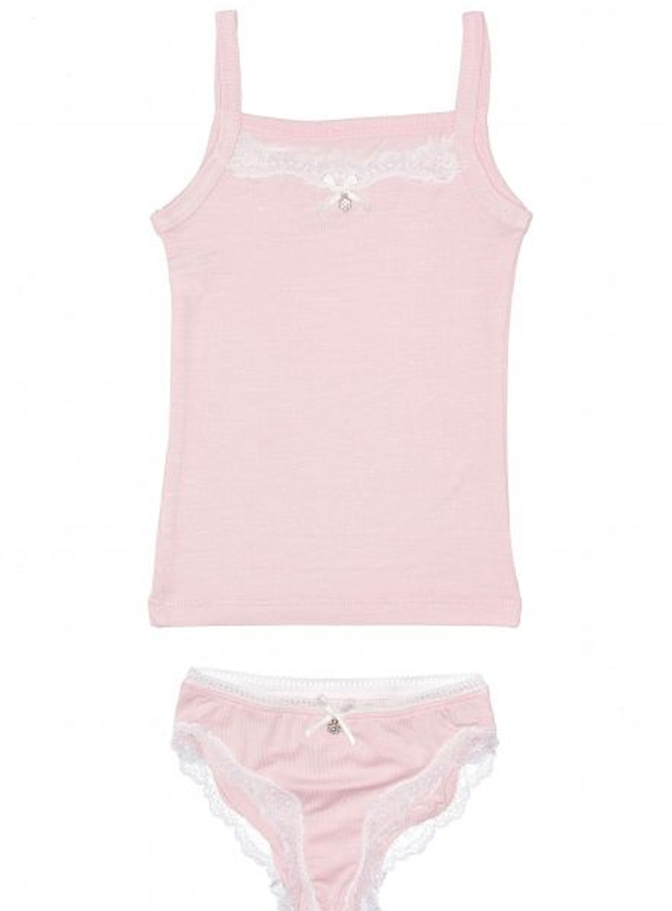 Lace Trim Camisole and Panty Set, Micromodal