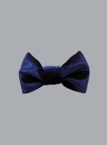 Velour Bow Tie, Blue