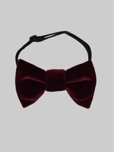 Velour Bow-Tie, Red