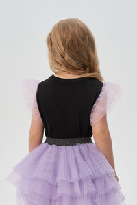 Tulle Wing Sleeves Top