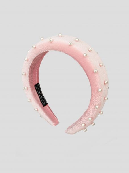 New Pink Pearl Embellished Headband Amazon.com : NVENF Knotted Headbands for Women, Pearl  main image 4
