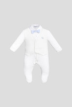 Load image into Gallery viewer, Linen Vest and Bow-Tie Attached Coverall